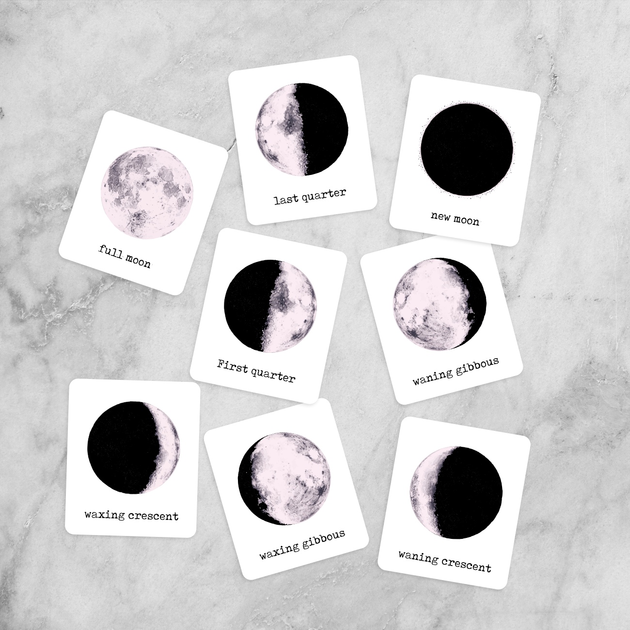 Moon Phase Flash Cards